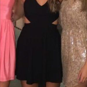 Black cut-out mini dress